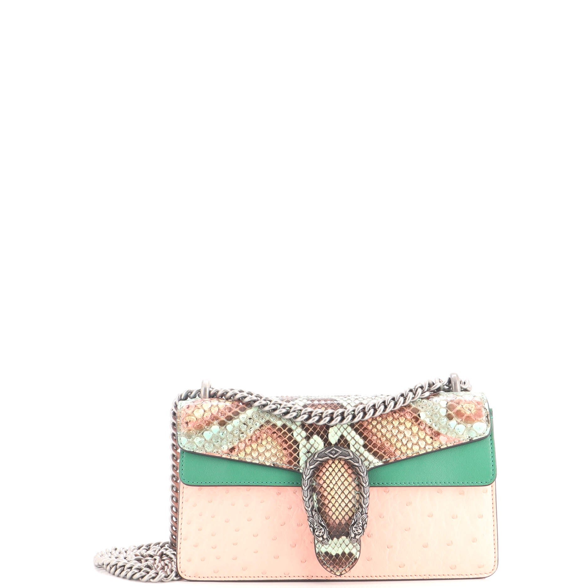 Dionysus Bag Python with Ostrich and Leather Small