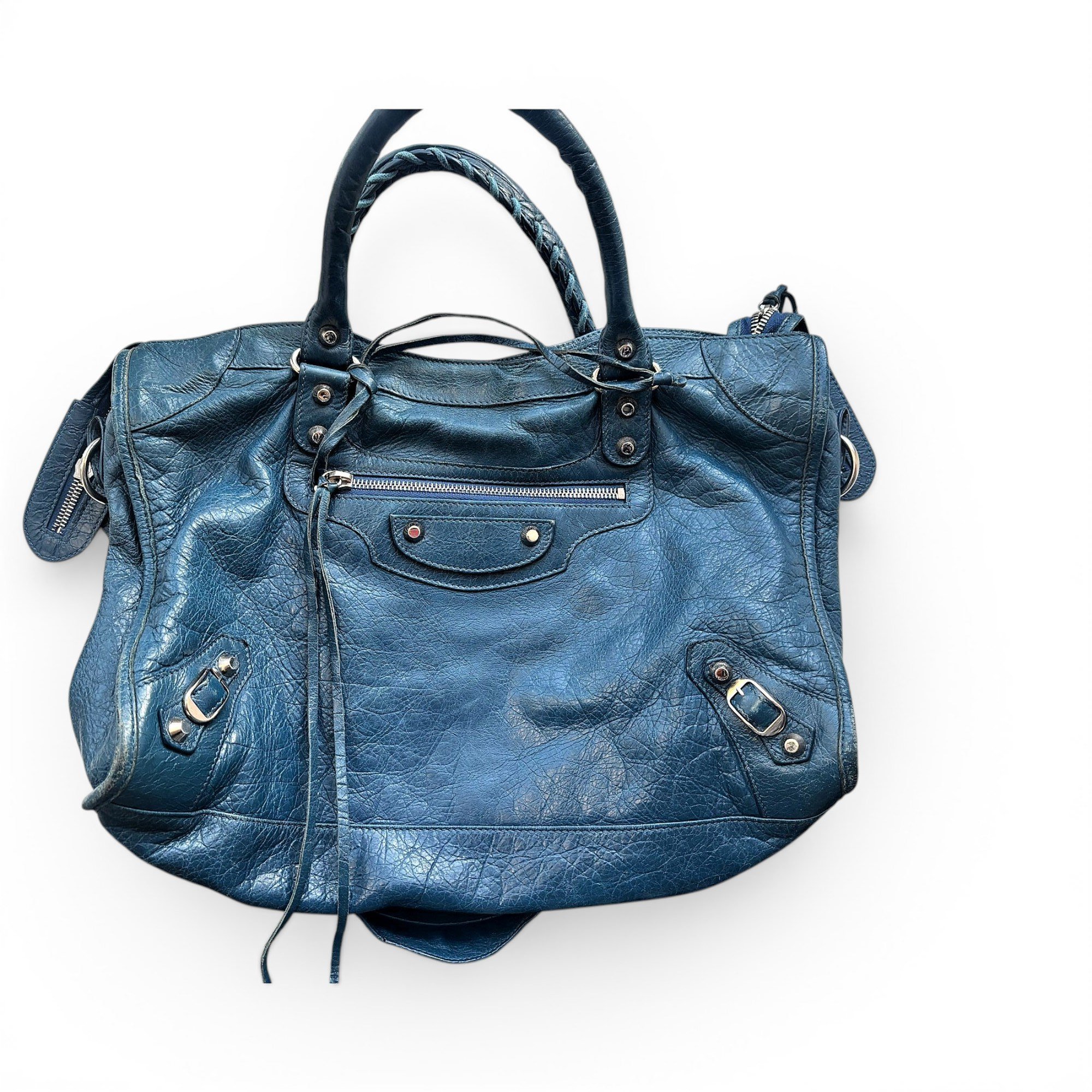 City leather handbag