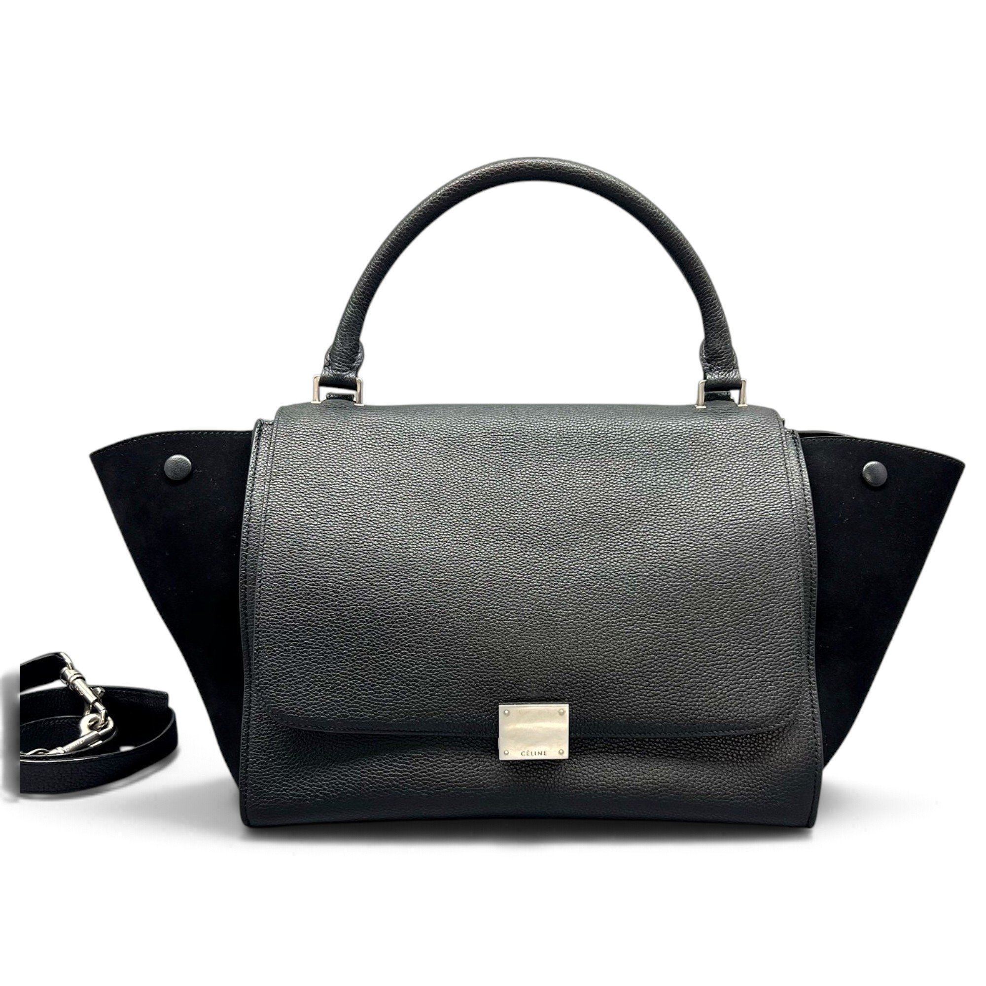 Trapèze leather handbag