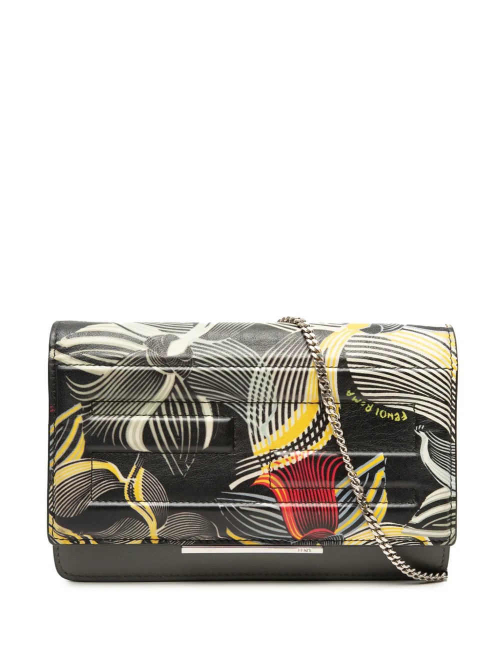 2010-2026 Zucca Embossed Calfskin Floral Tube Wallet on Chain crossbody bag