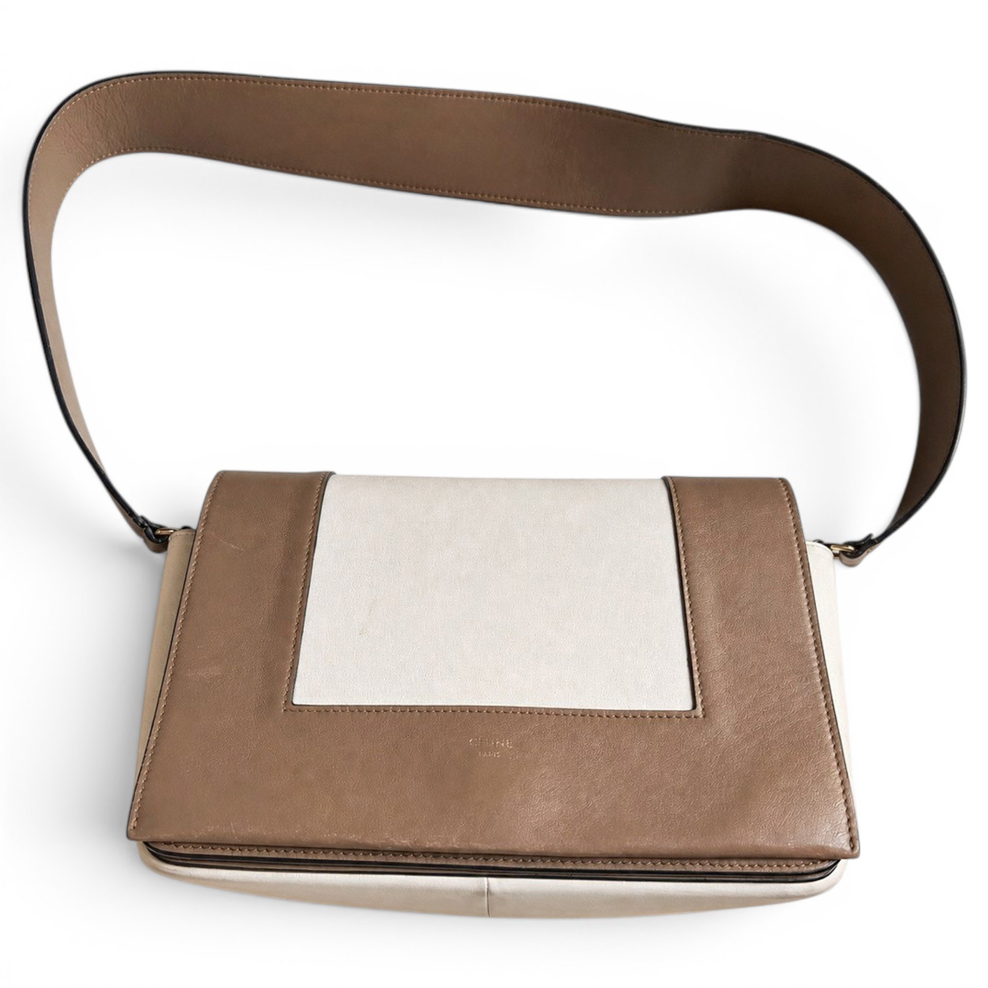 Frame leather handbag