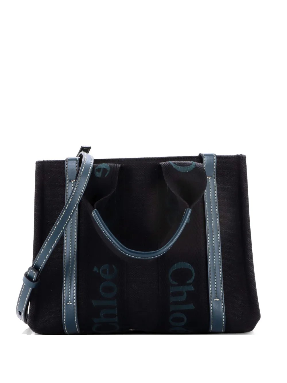 Woody Canvas with Leather Small tote bag
