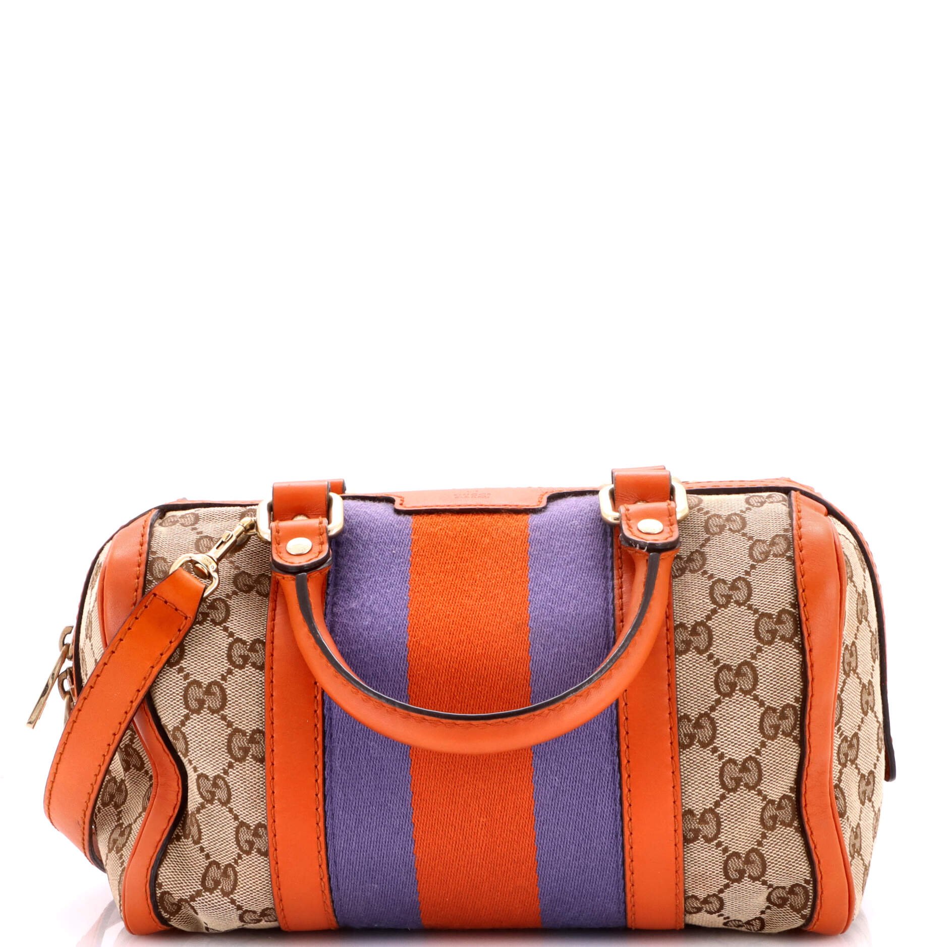 Vintage Web Boston Bag GG Canvas Small