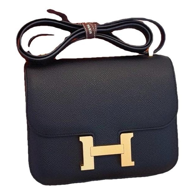Hermes Constance Handbag Black Evercolor Leather