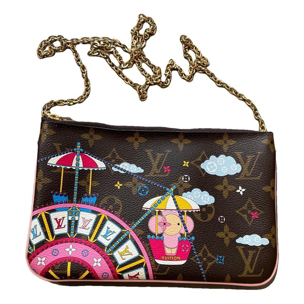 Double zip leather crossbody bag