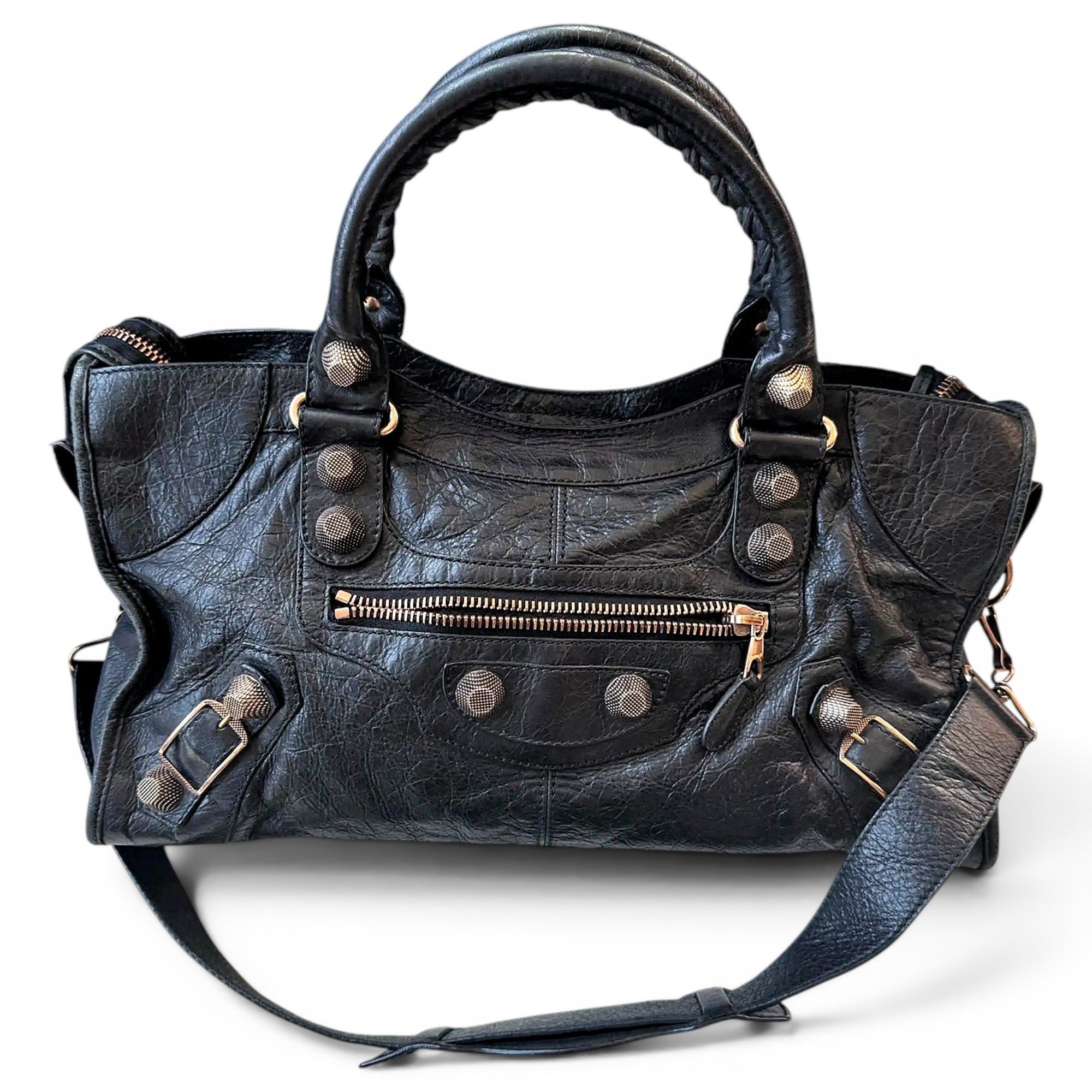 City leather handbag