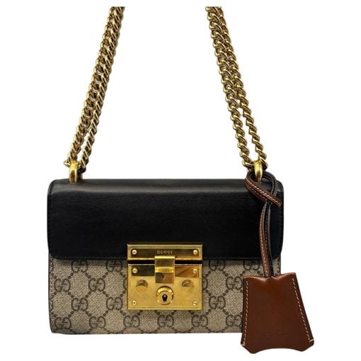 Padlock leather handbag