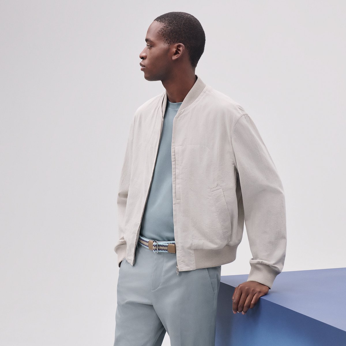 Rib-trim jacket