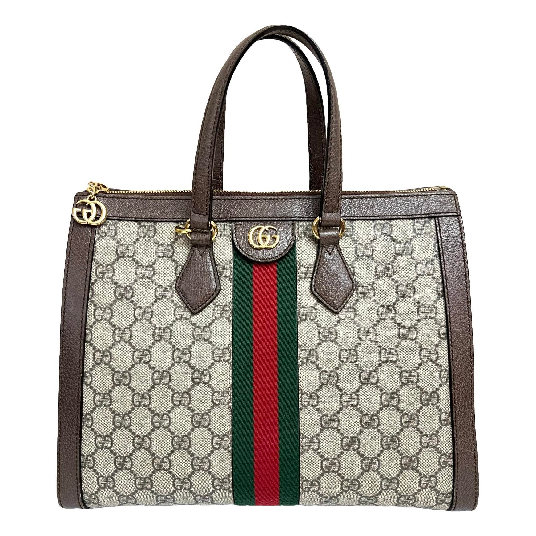 Ophidia Top Handle leather handbag