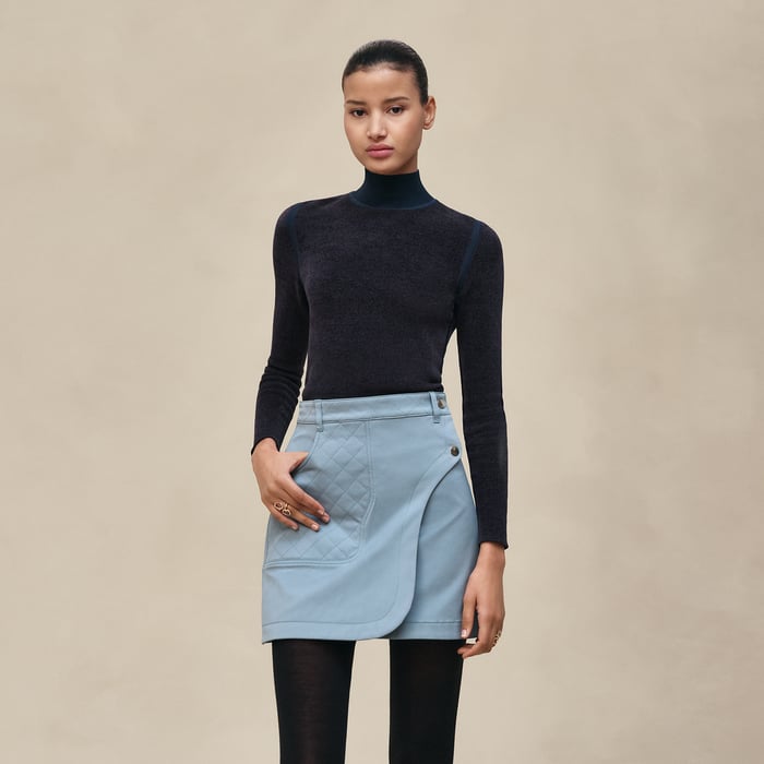 Bleu Adriatique Wrap Miniskirt