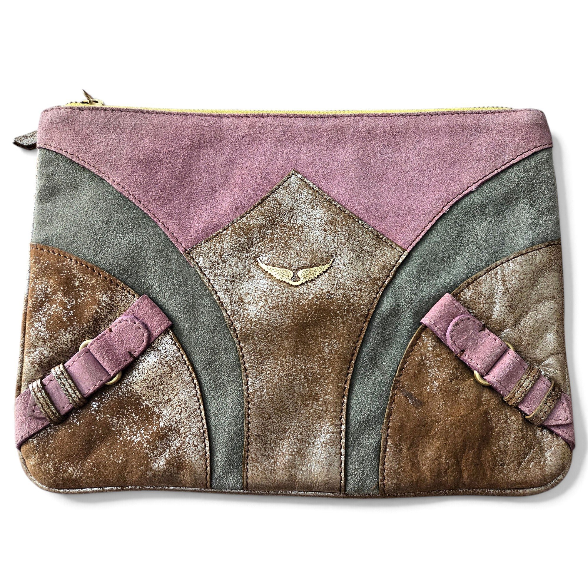 Leather clutch bag