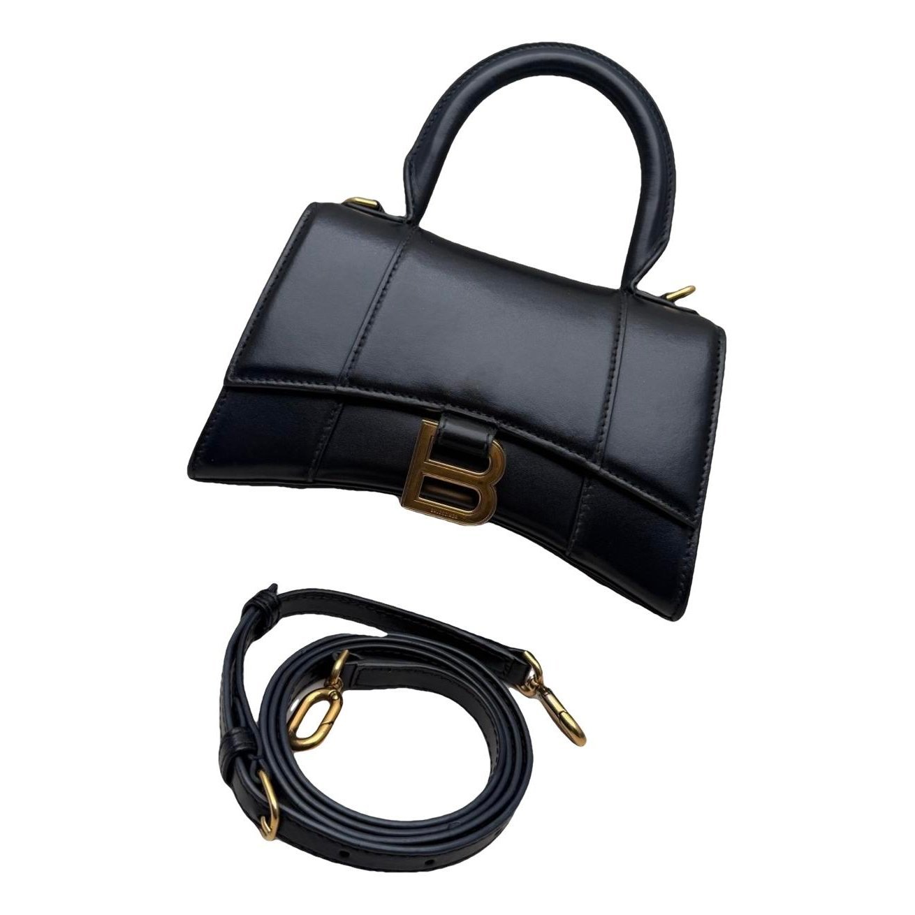 Hourglass leather handbag