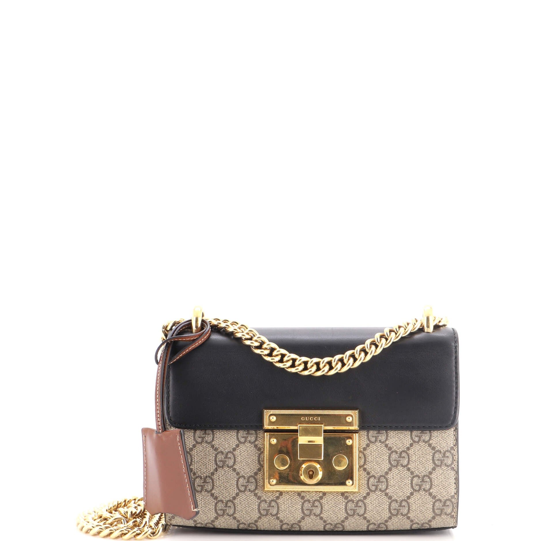 Padlock Shoulder Bag GG Coated Canvas and Leather Small