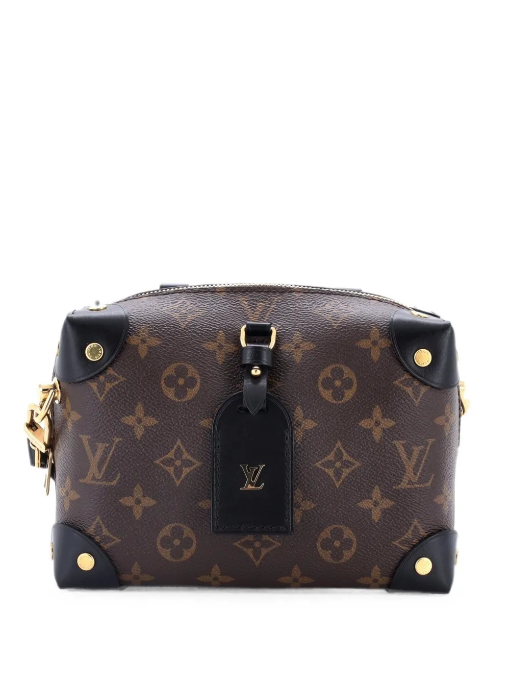 Petite Malle Souple Handbag Monogram Canvas with Leather shoulder bag