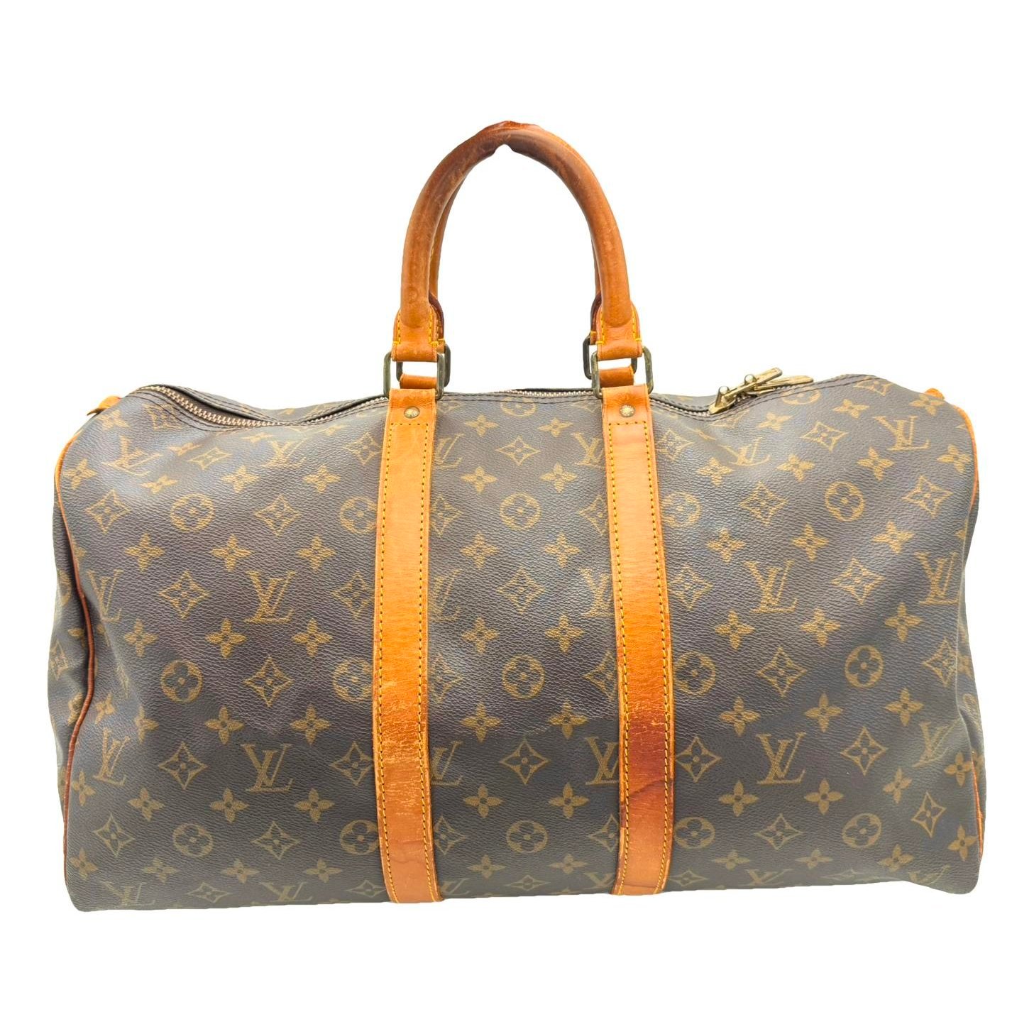 Keepall leather travel bag