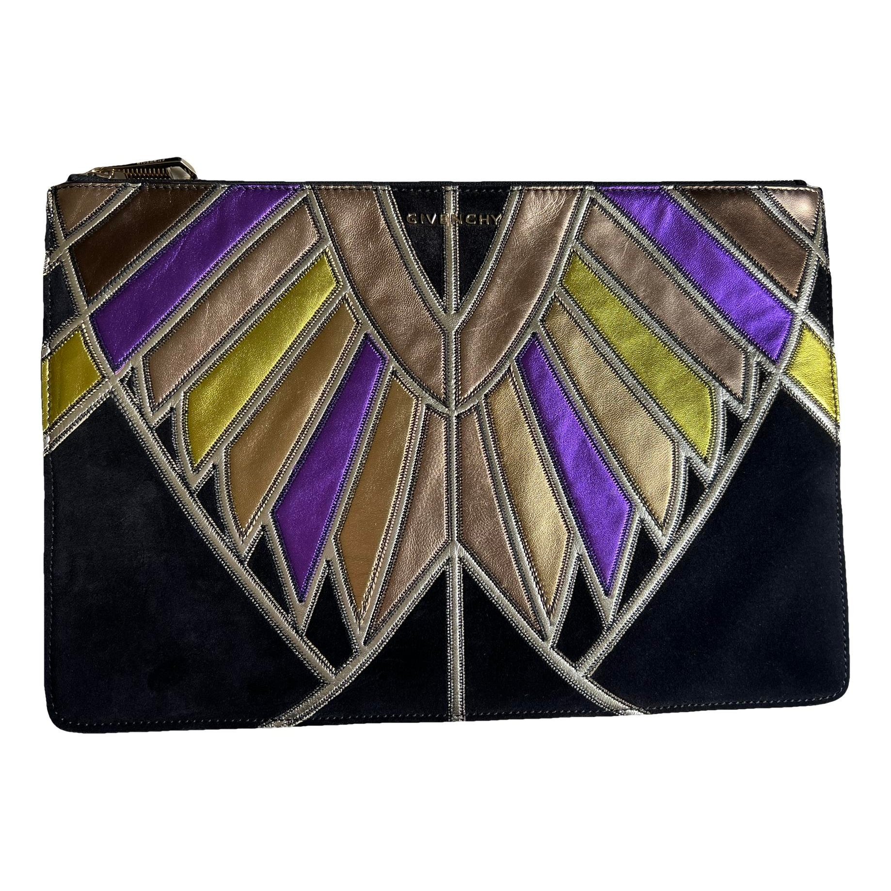Leather clutch bag
