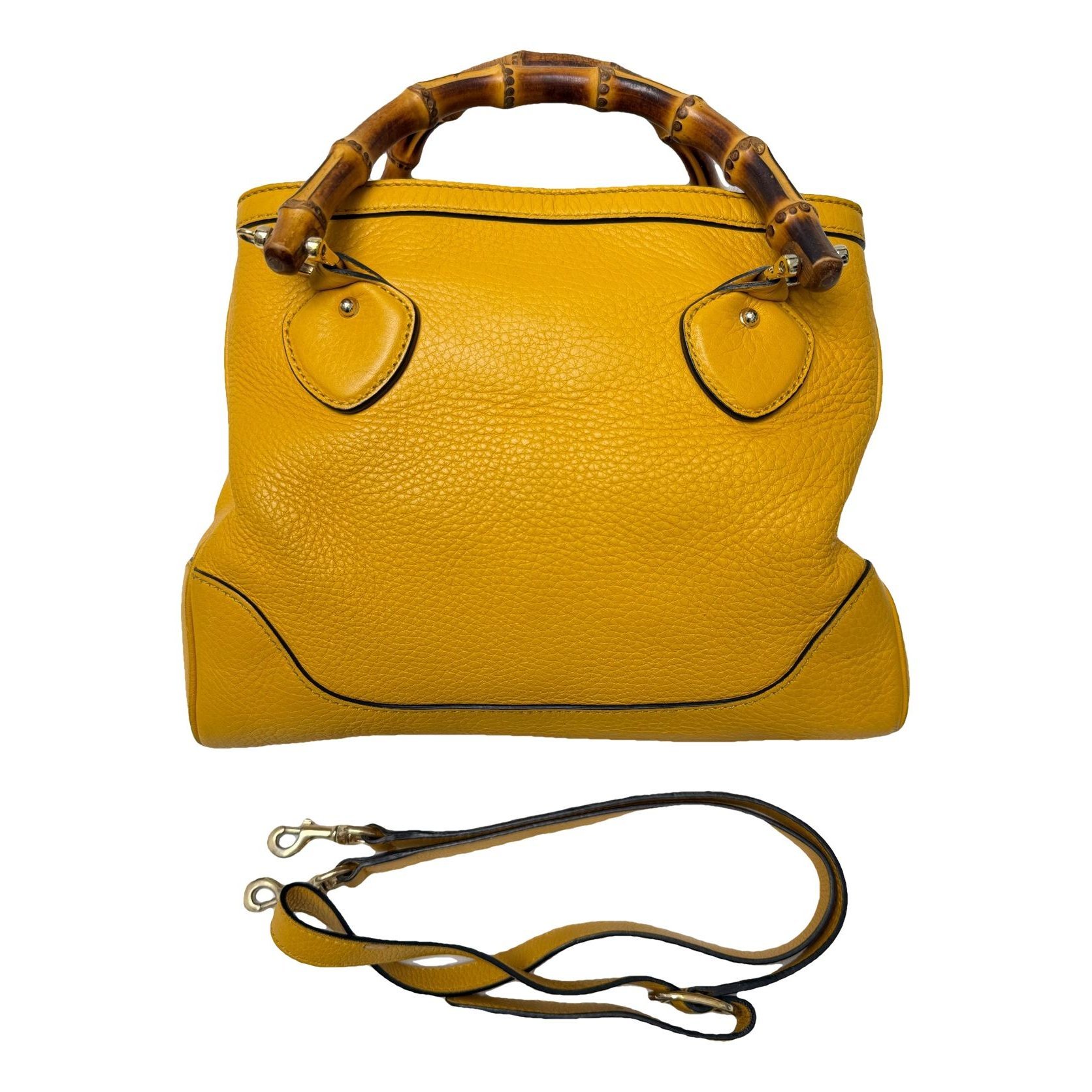 Bamboo Top Handle leather handbag