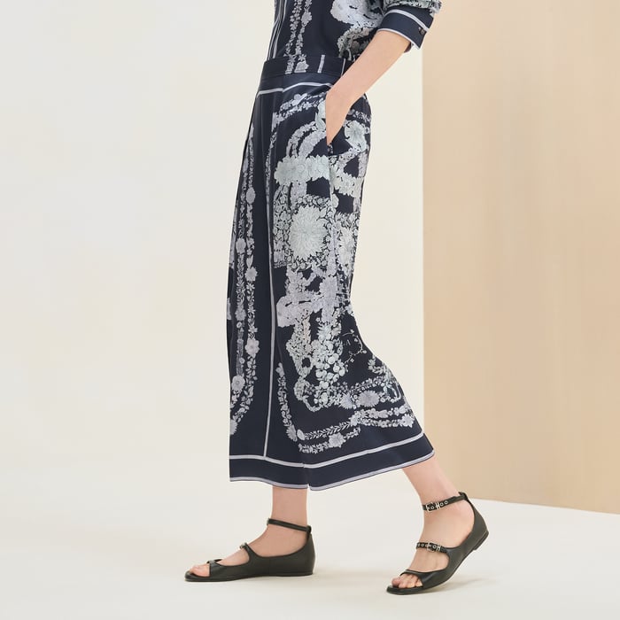 Bleu Noir "Brides De Gala En Fleurs" Pants