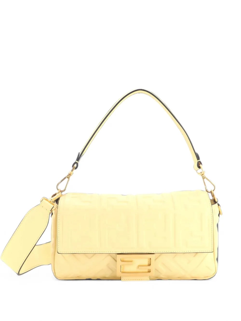 Fendi Baguette NM Bag Zucca Embossed Leather Medium crossbody bag