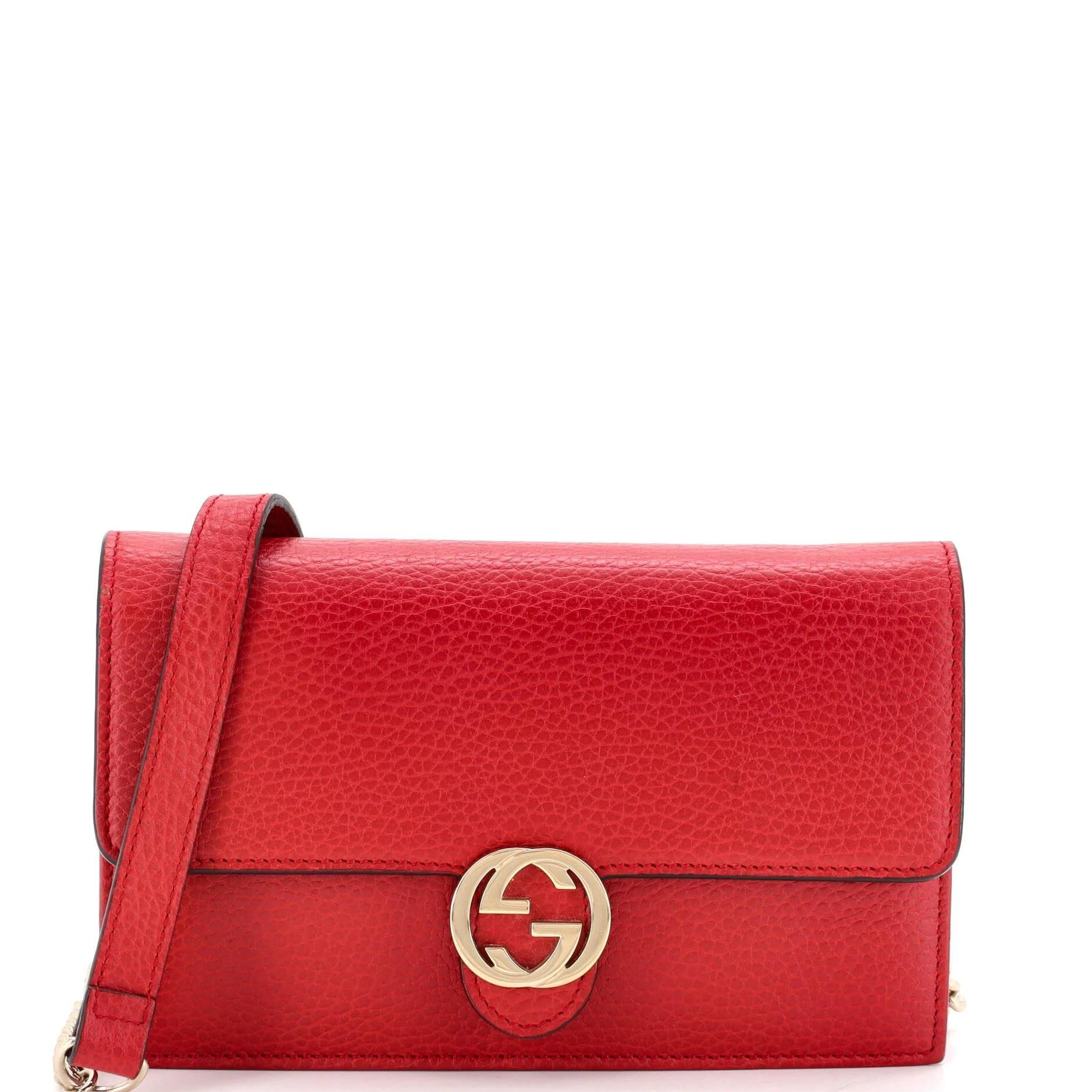 Interlocking leather crossbody bag