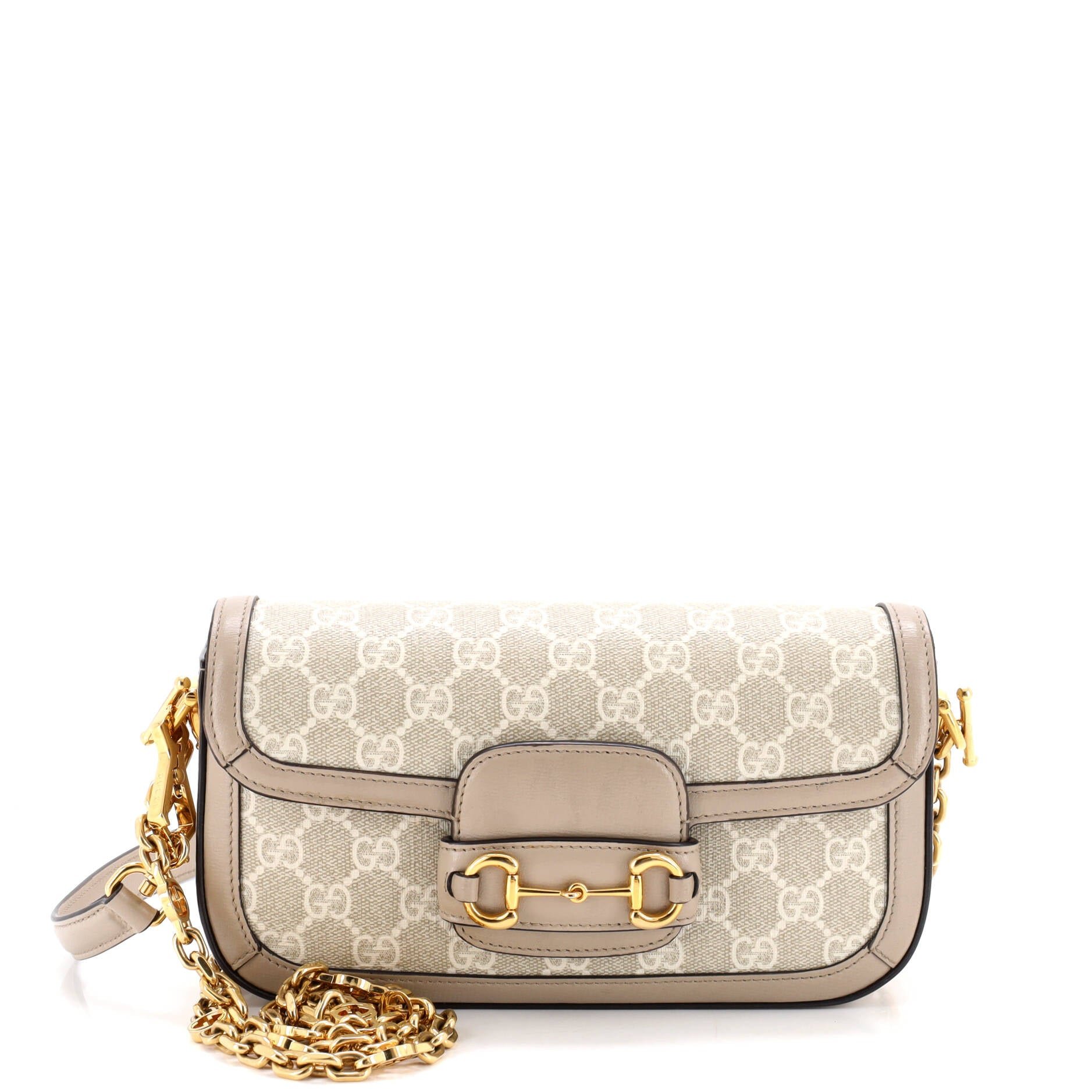 Horsebit 1955 Shoulder Bag GG Coated Canvas with Leather East West
