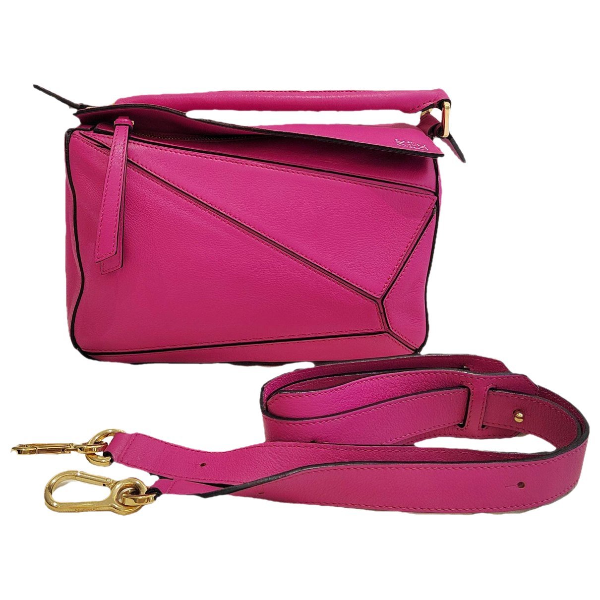 Puzzle leather handbag