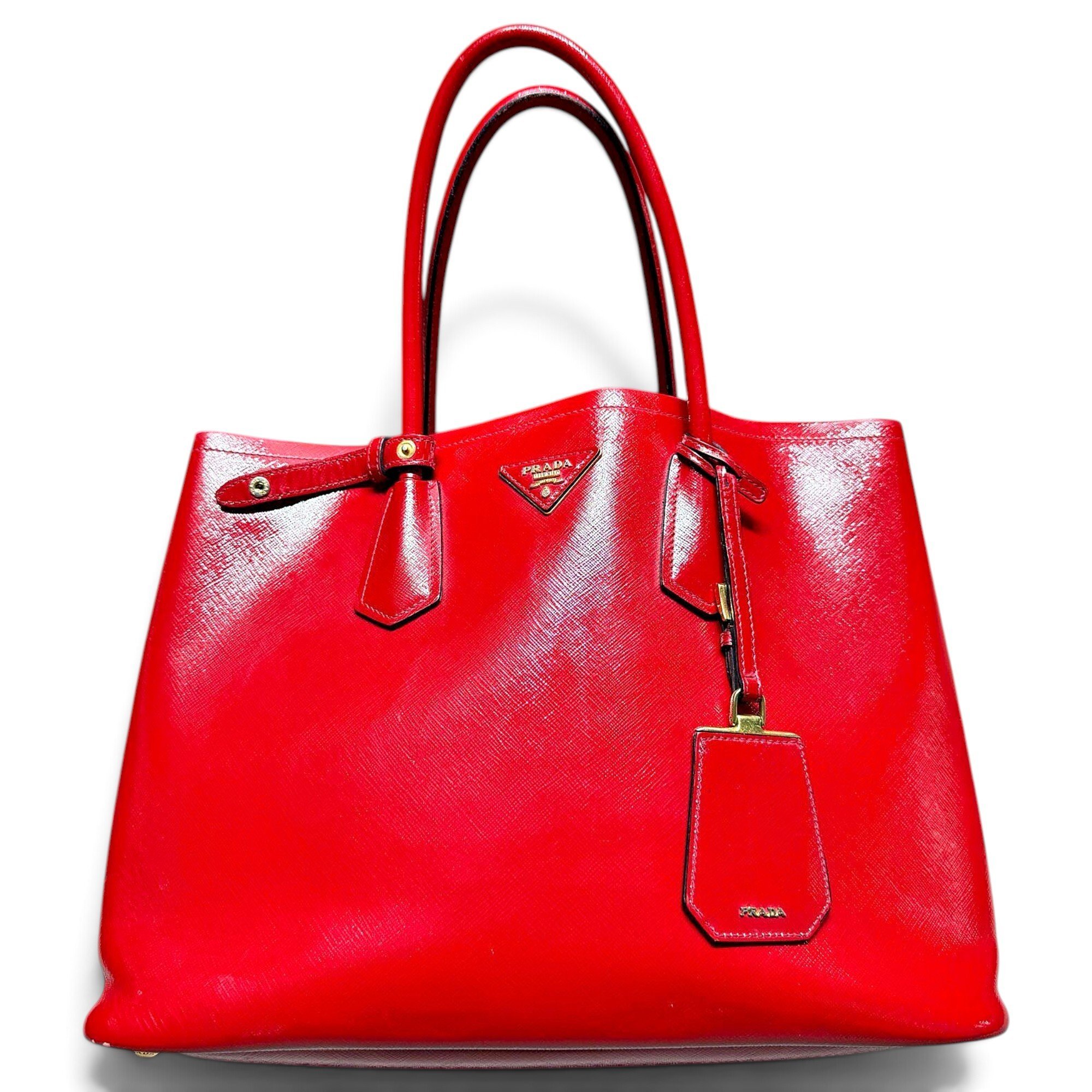 Double leather tote
