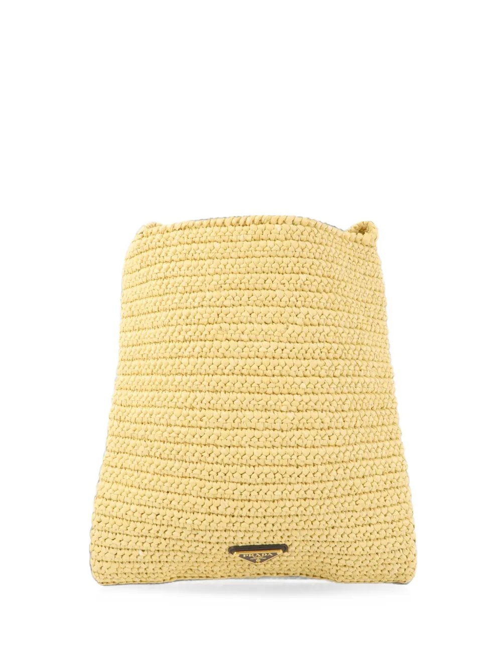 Prada crochet raffia shoulder bag