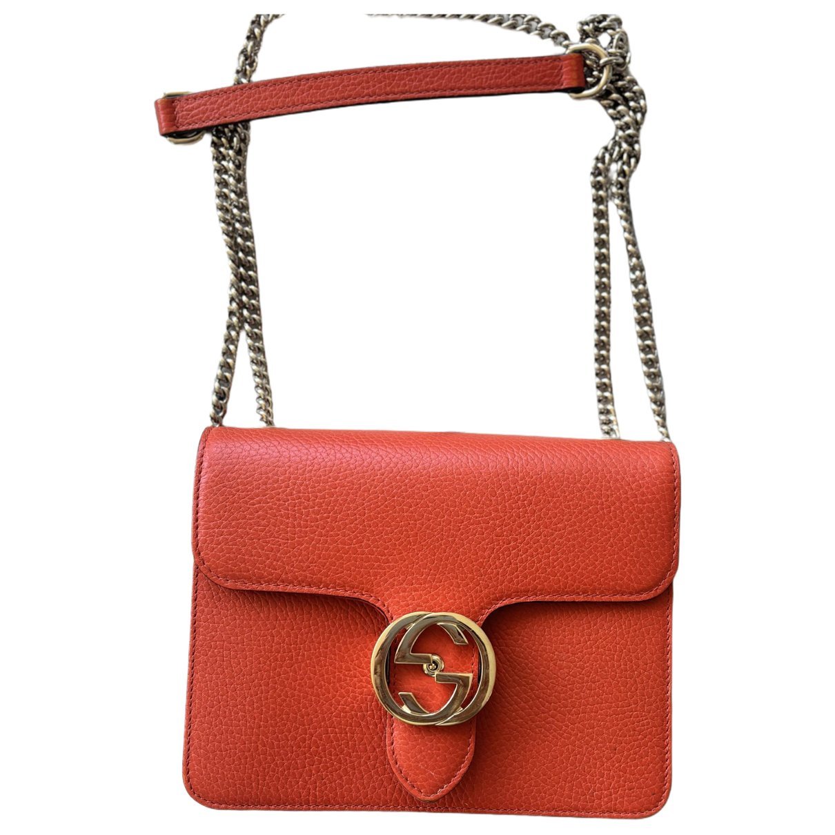 Interlocking leather crossbody bag