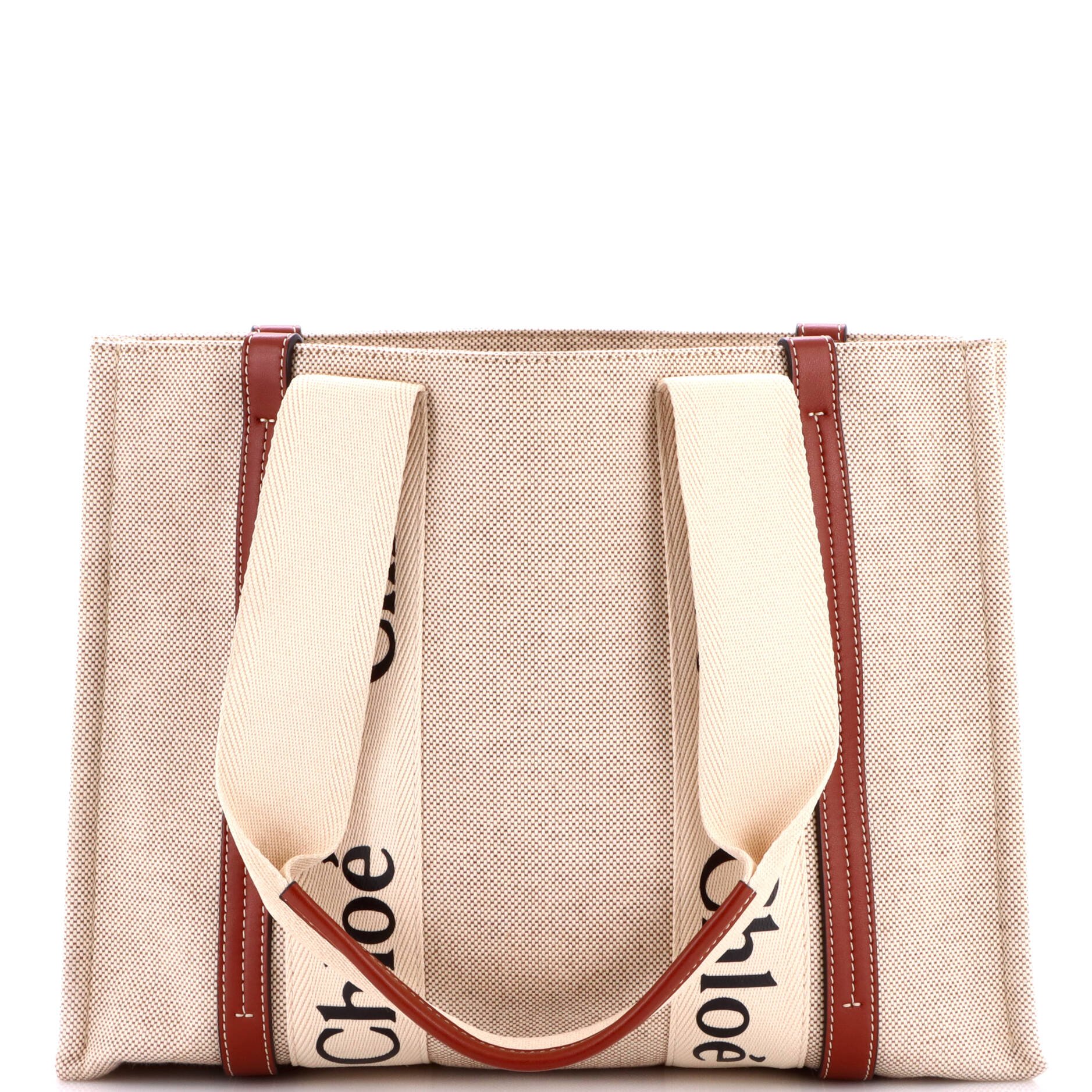 Woody Tote Canvas with Leather Medium