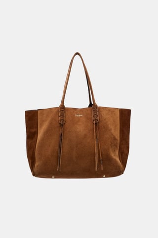 Suede Fringe Tote Bag