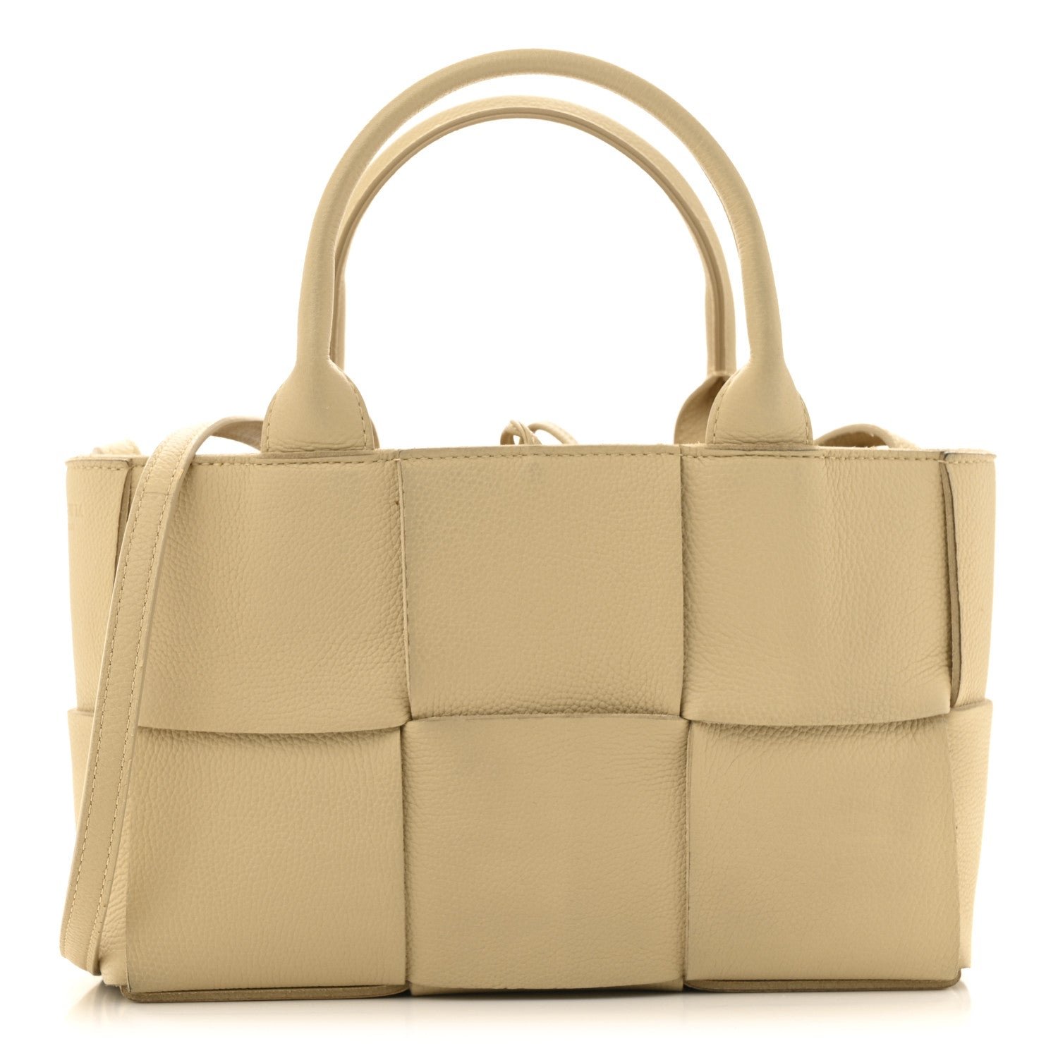 Bottega Veneta Grained Calfskin Maxi Intreccio Mini Arco Tote Porridge