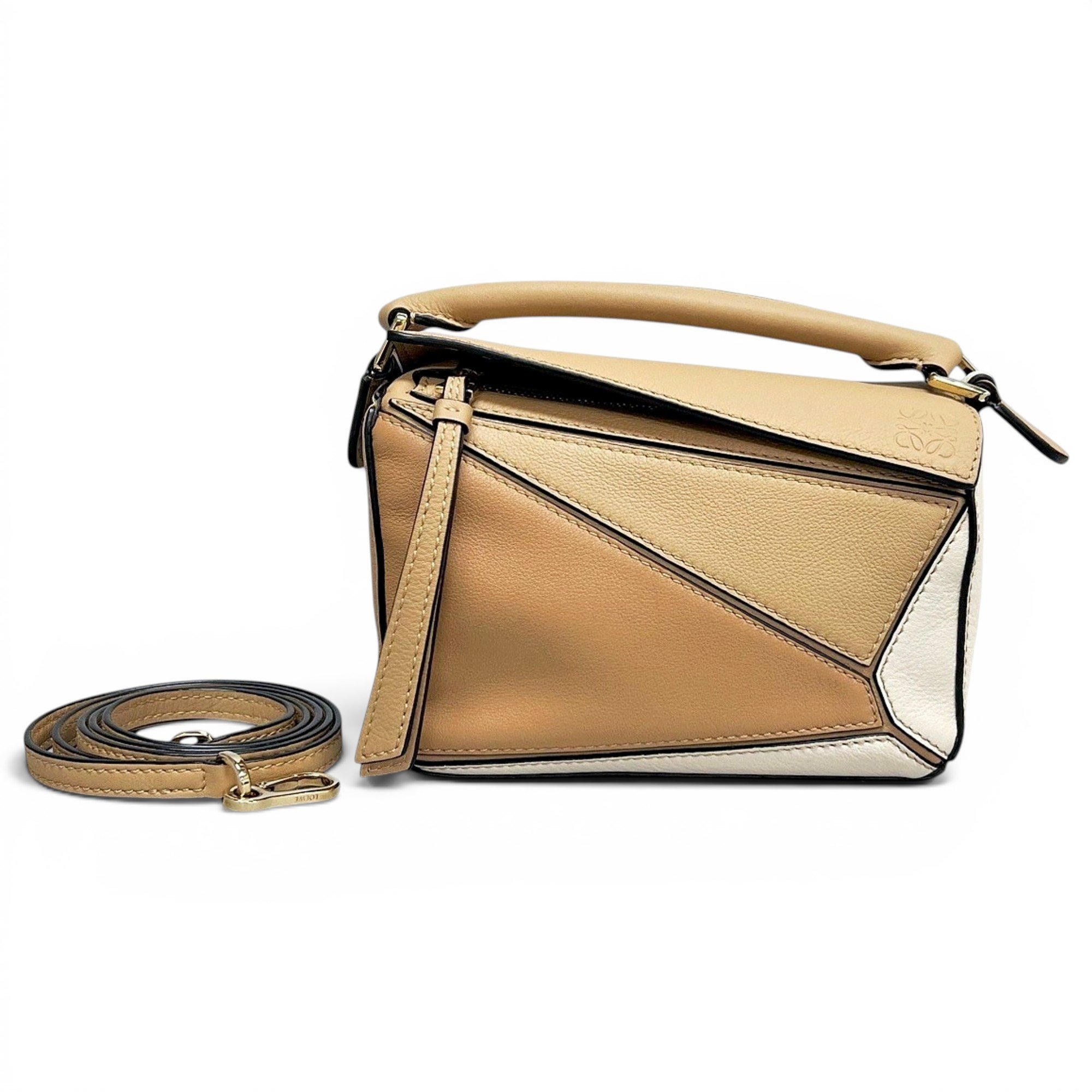 Puzzle leather handbag