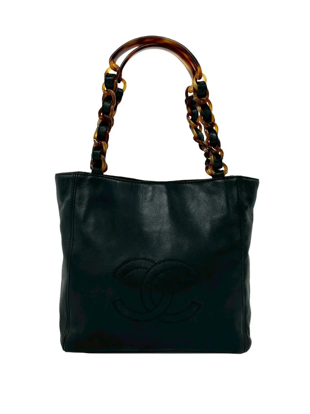 1997-1999 CC Lambskin Tortoise Chain tote bag