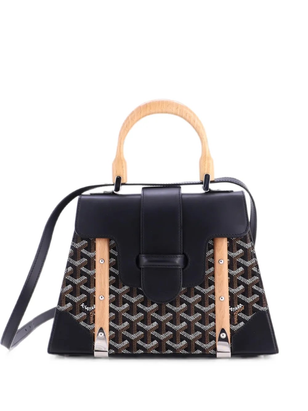 Goyard Saigon Top Handle Bag Coated Canvas with Leather PM satchel