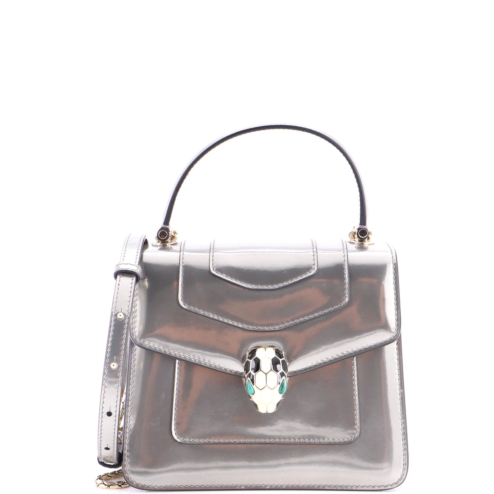 Serpenti Top Handle Bag Patent Small