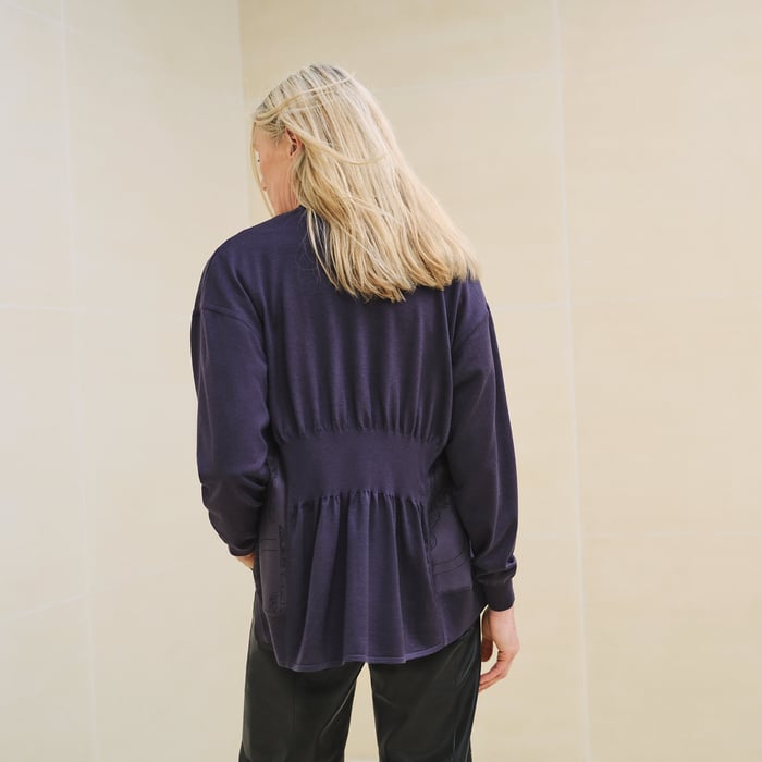 Violet Améthyste "En Desordre Finesse" Long-sleeve Twillaine Cardigan