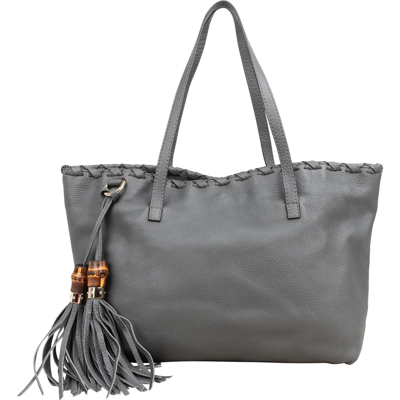 Bamboo leather handbag