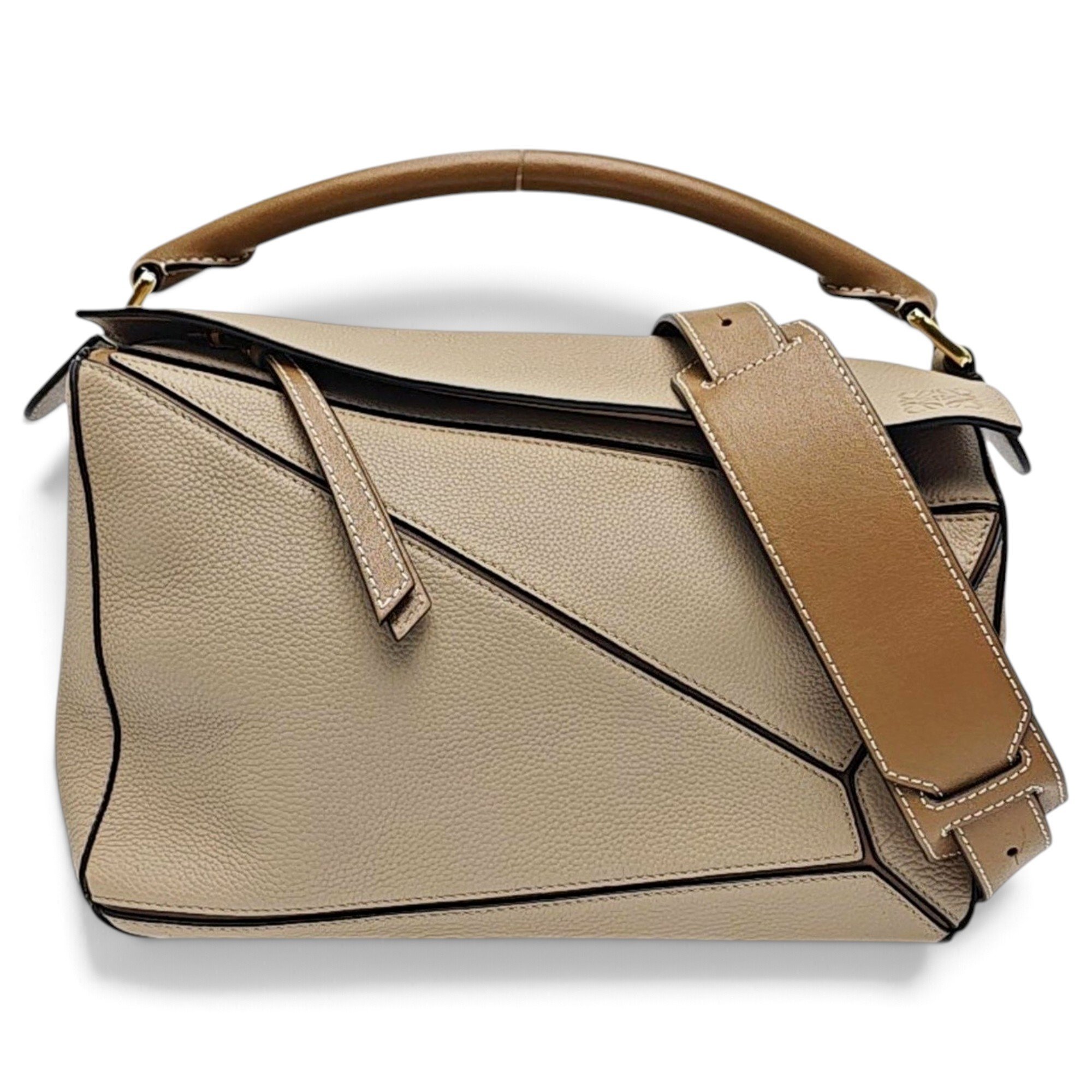 Puzzle leather handbag