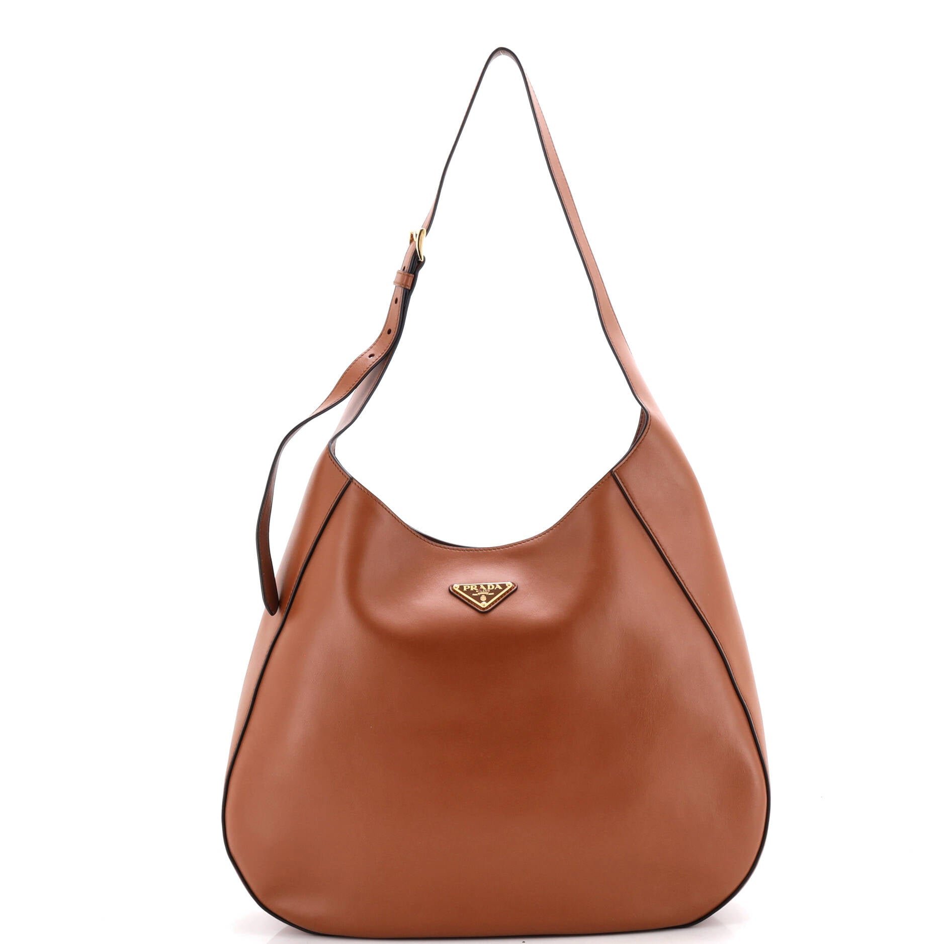 Triangle Logo Curved Hobo City Calf Large