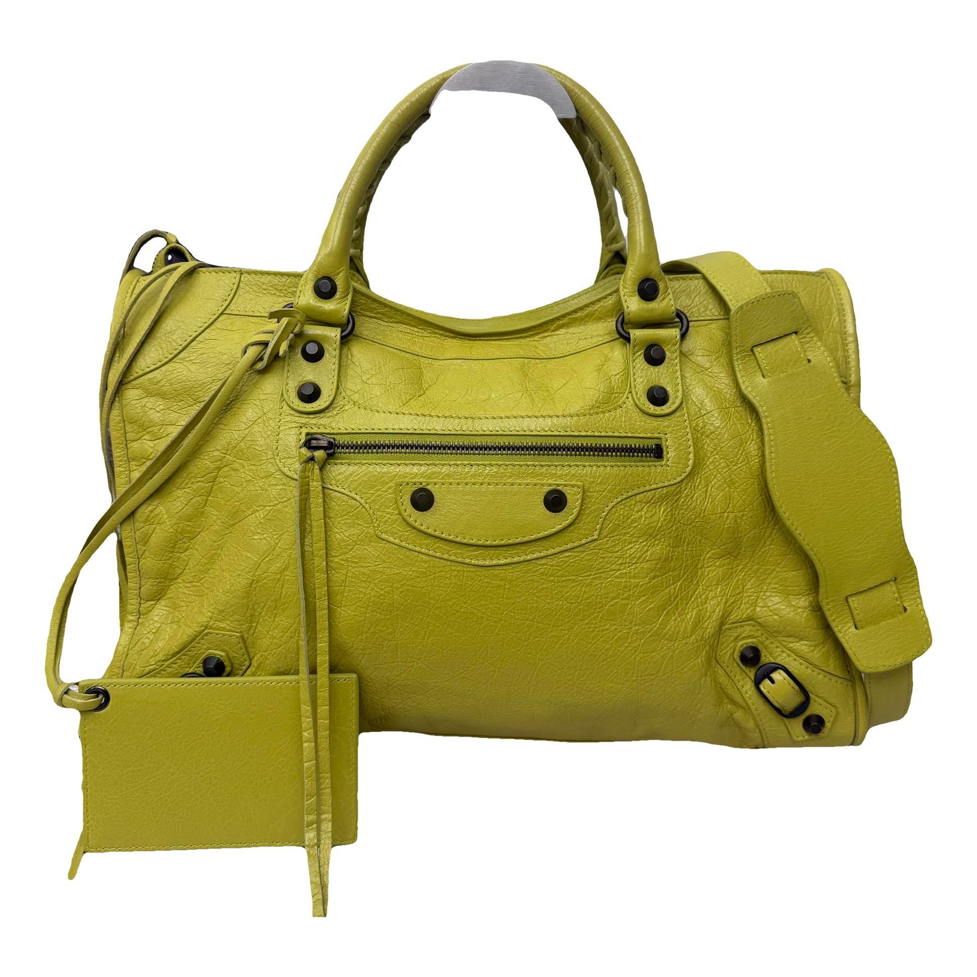 City leather handbag