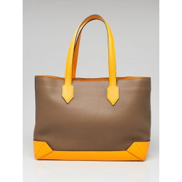 Hermes Hermes Origan/Moutarde Evercolor Leather Maxibox Cabas Tote Bag
