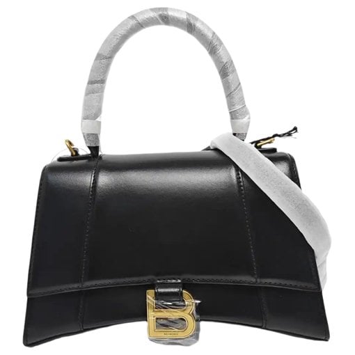 Hourglass leather handbag