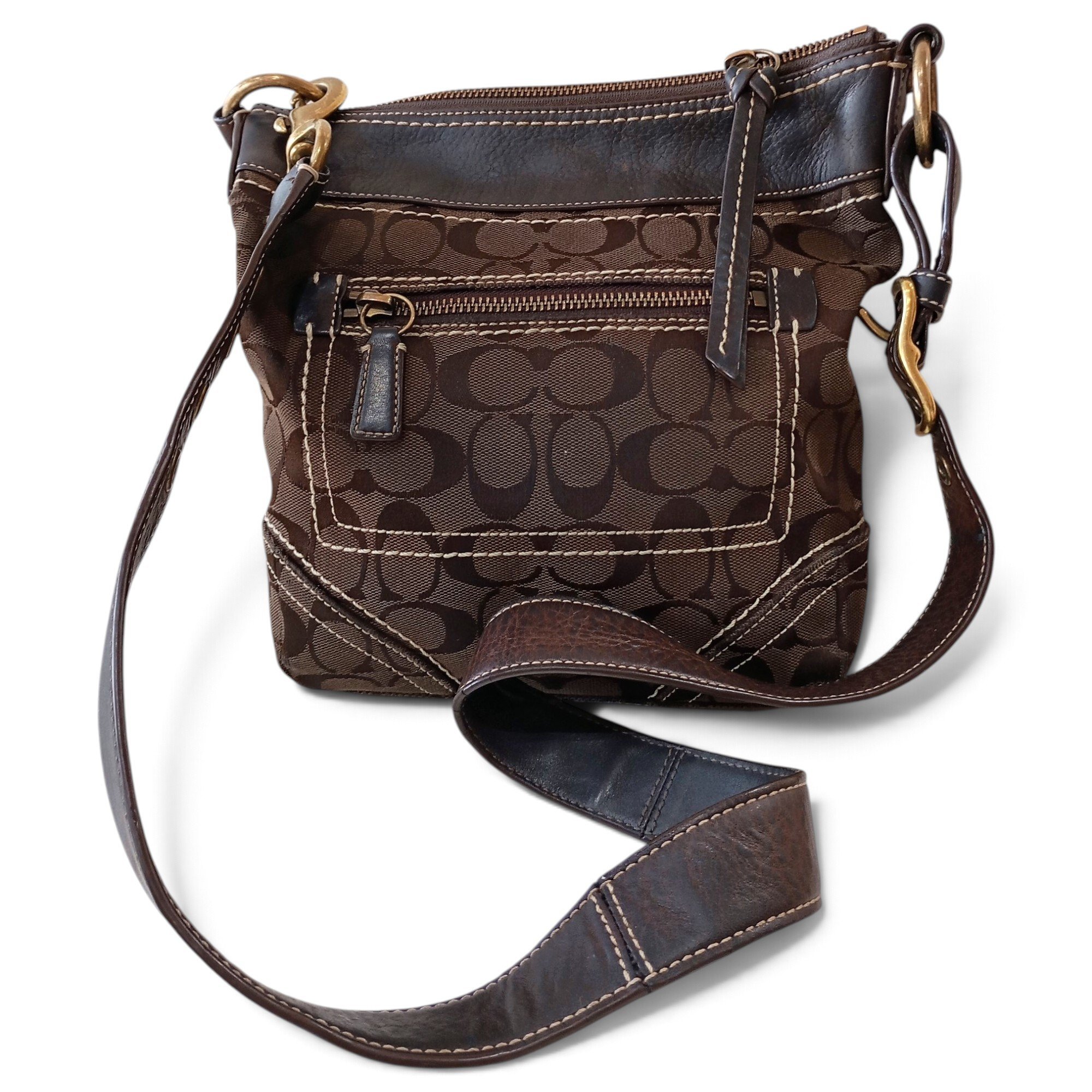 Canvas Courier Crossbody leather crossbody bag