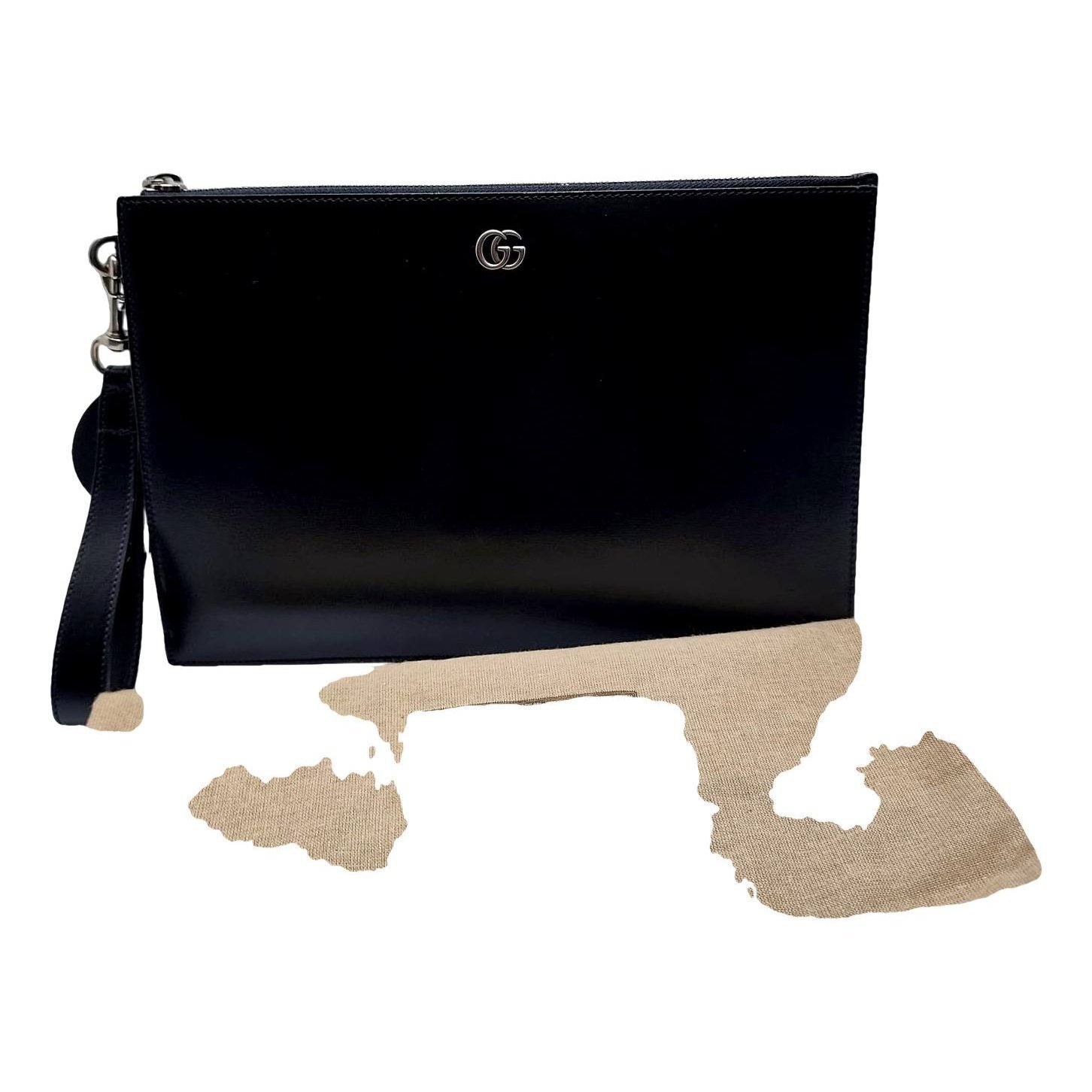 Leather clutch bag