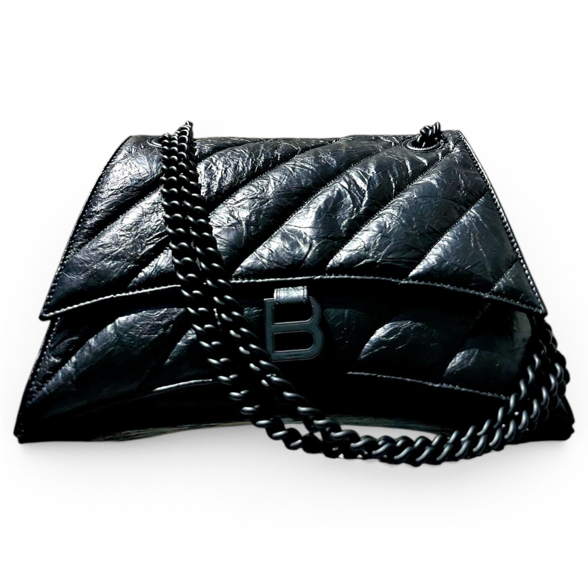 Crush leather handbag