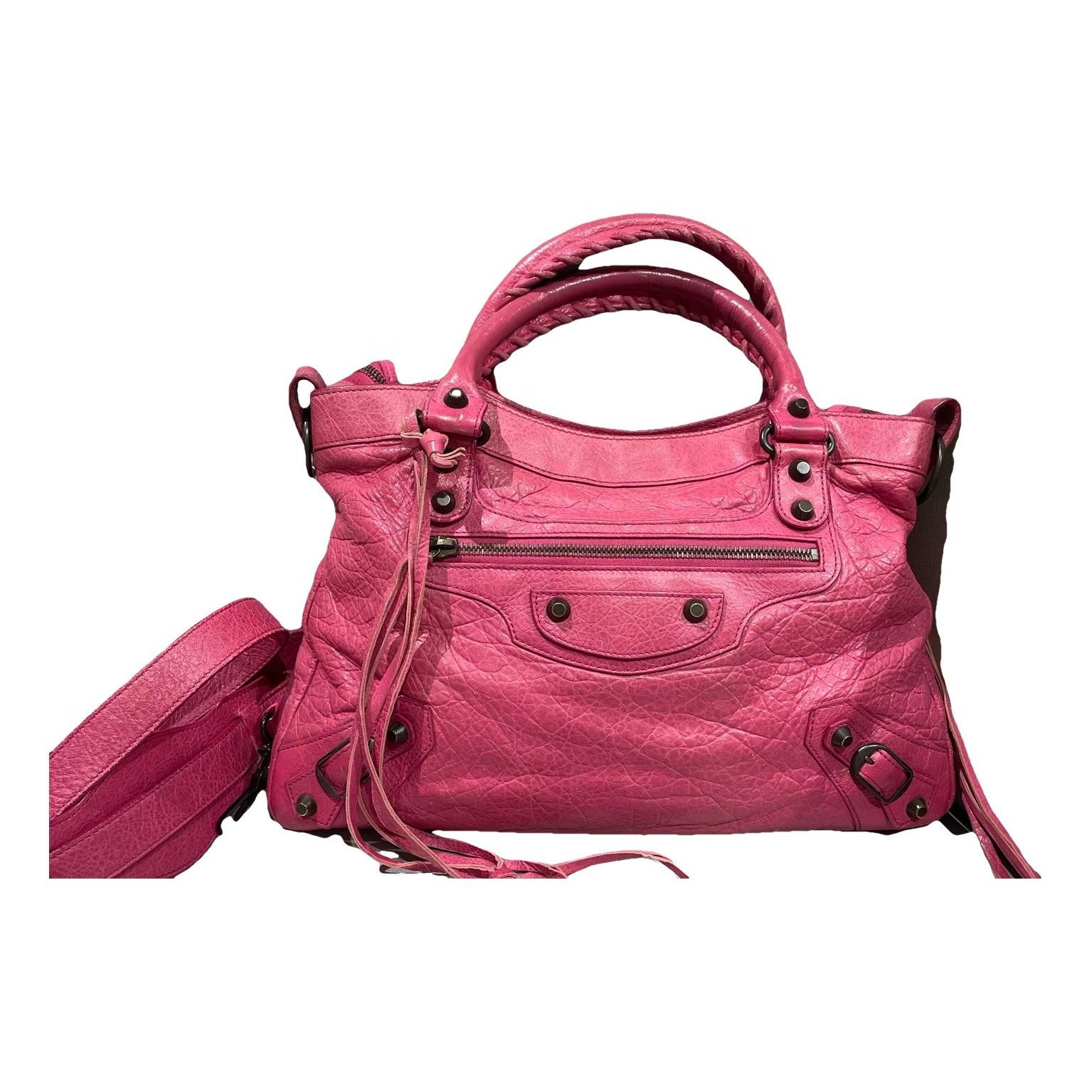 City leather handbag