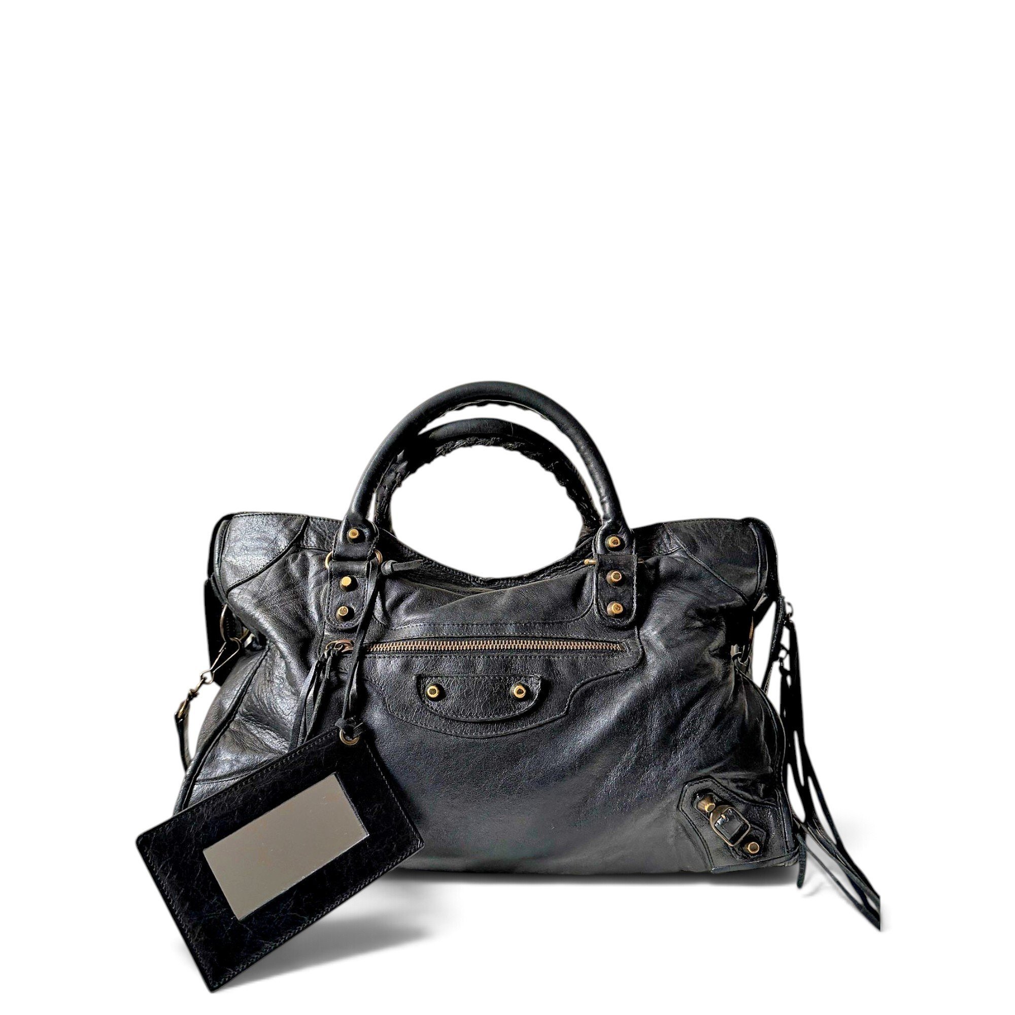 City leather handbag