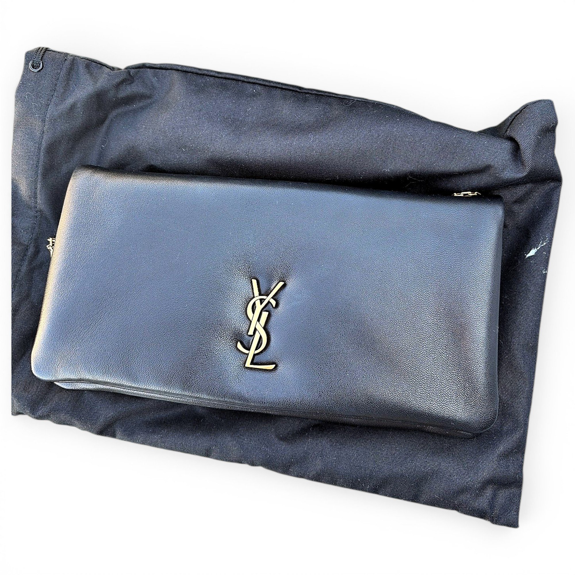 Leather clutch bag
