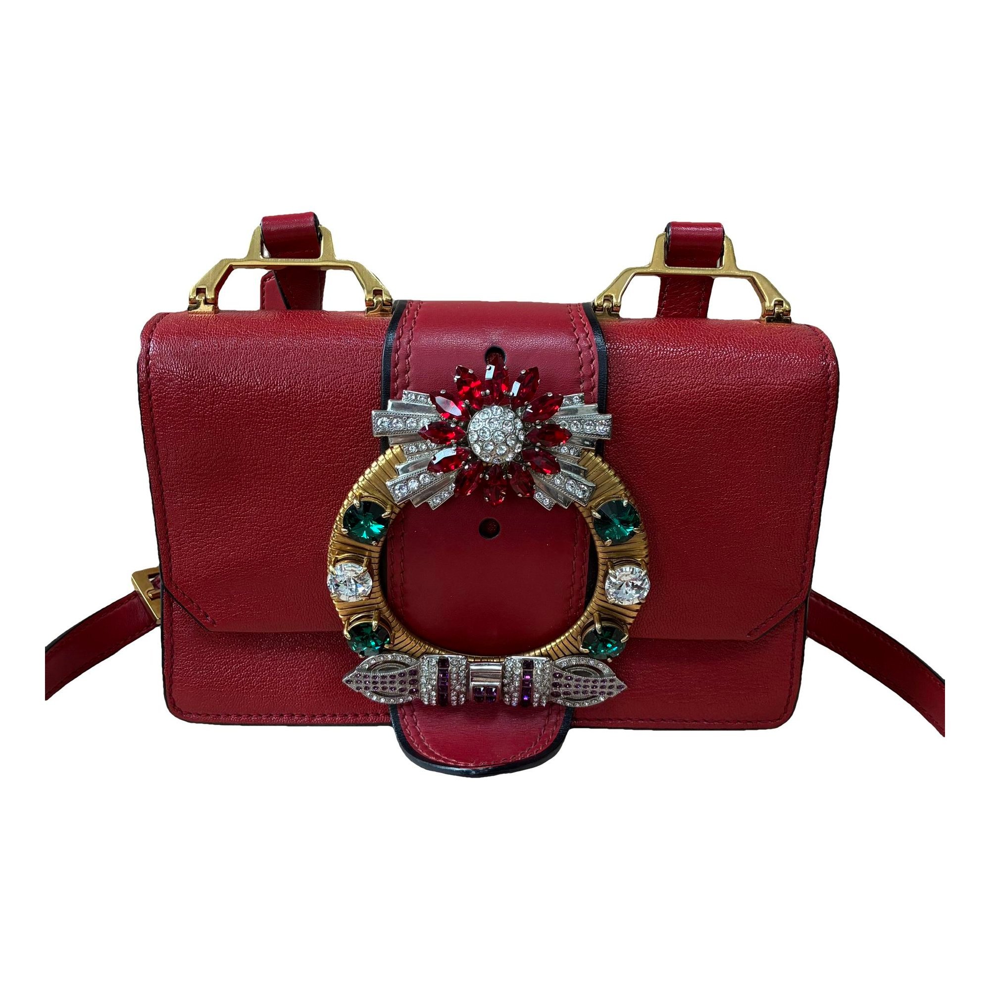 Miu Lady leather handbag
